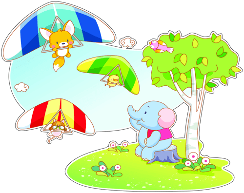 Vinilos Infantiles: Animalitos en ala delta