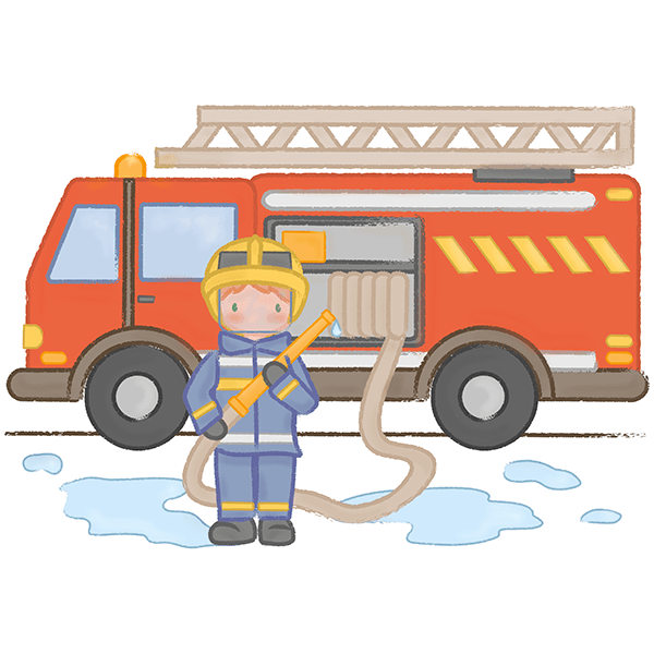 Vinilos Infantiles: Bombero con casco