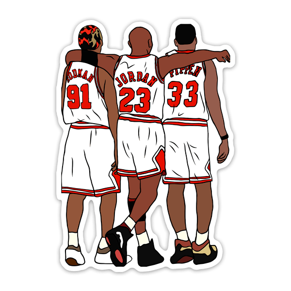 Pegatinas: Michael Jordan, Rodman y Pippen