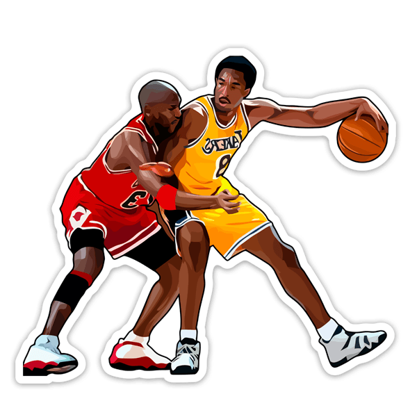 Pegatinas: Michael Jordan contra Kobe Bryant