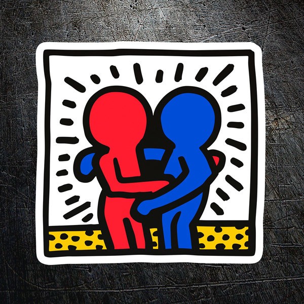 Pegatinas: Abrazo Keith Haring