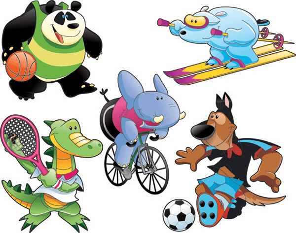 Vinilos Infantiles: Kit Animales deportistas