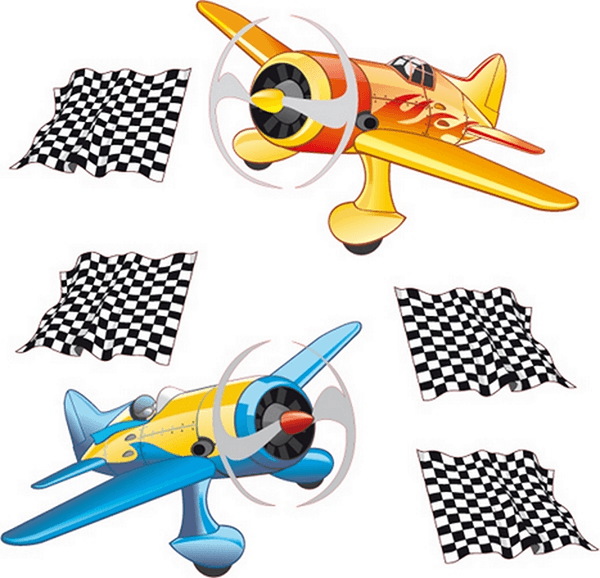 Vinilos Infantiles: Aviones de carreras