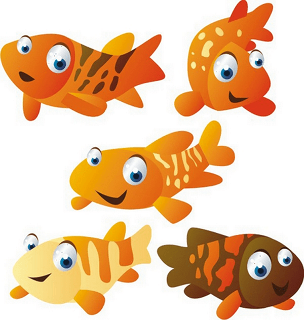 Vinilos Infantiles: Kit Acuario de peces naranjas