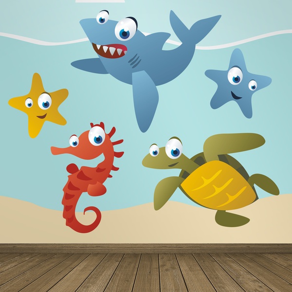 Vinilos Infantiles: Kit Acuario de agua salada