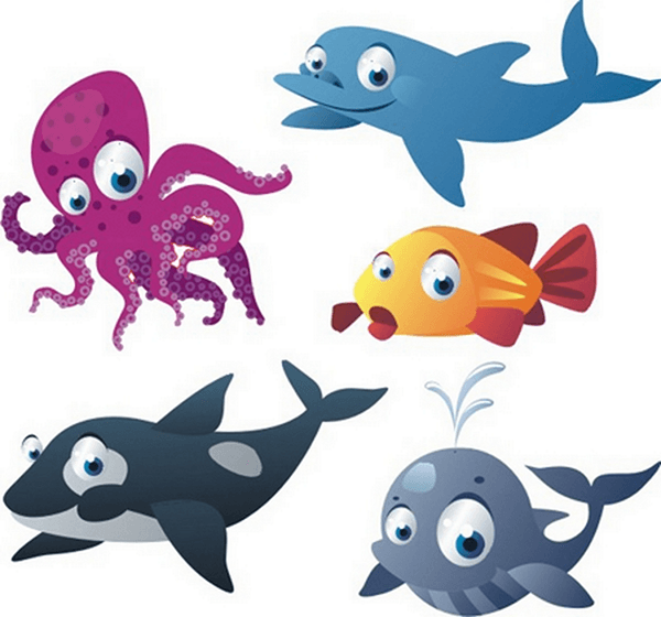 Vinilos Infantiles: Kit animales del mar