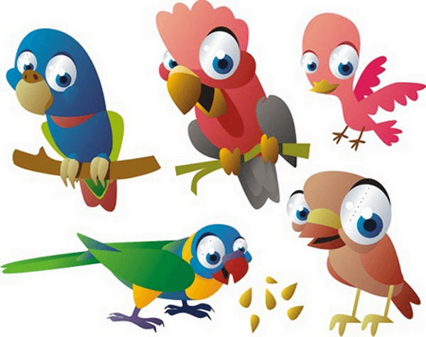 Vinilos Infantiles: Kit de Loros exóticos