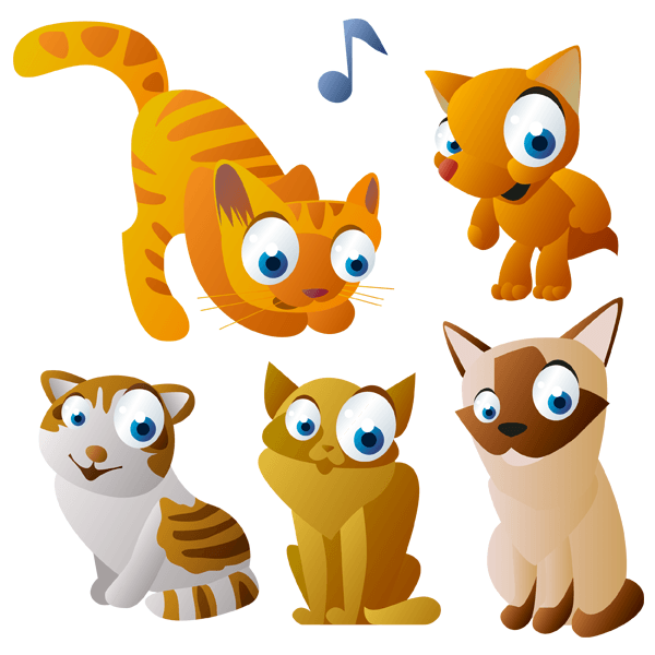 Vinilos Infantiles: Kit de 5 Gatos