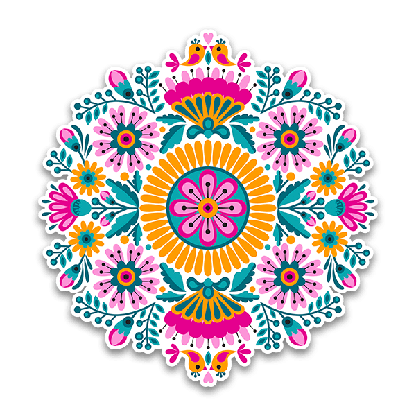 Vinilos Decorativos: Mandala Pájaros y flores