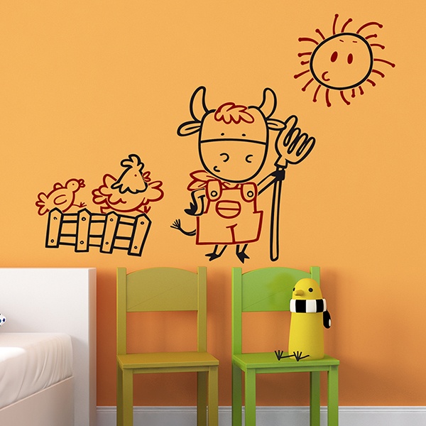 Vinilos Infantiles: Granjero Multicolor