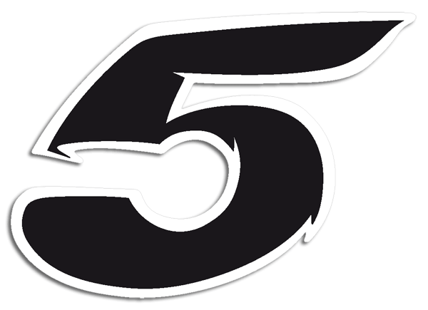 Pegatinas: Número 5 negro y blanco
