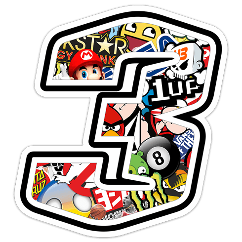 Pegatinas: Número 3 Stickerbomb