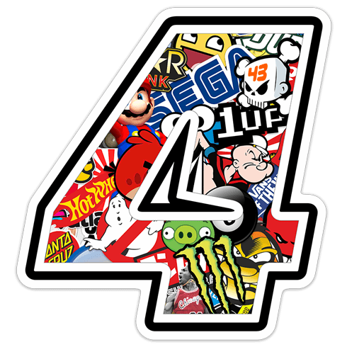 Pegatinas: Número 4 Stickerbomb