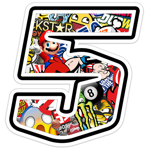 Pegatinas: Número 5 Stickerbomb