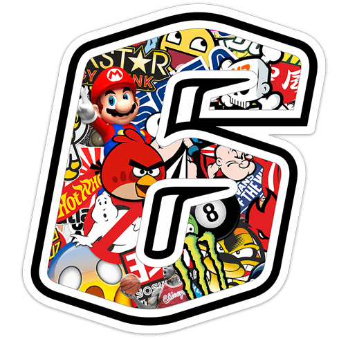 Pegatinas: Número 6 Stickerbomb