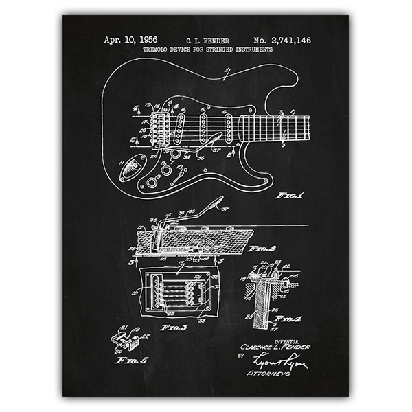Vinilos Decorativos: Fender Stratocaster guitarra pizarra