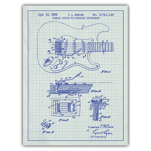 Vinilos Decorativos: Fender Stratocaster guitarra blanco
