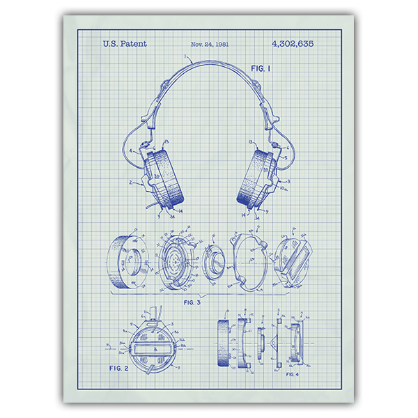 Vinilos Decorativos: Auriculares fondo blanco