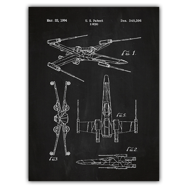 Vinilos Decorativos: X-Wing patente pizarra