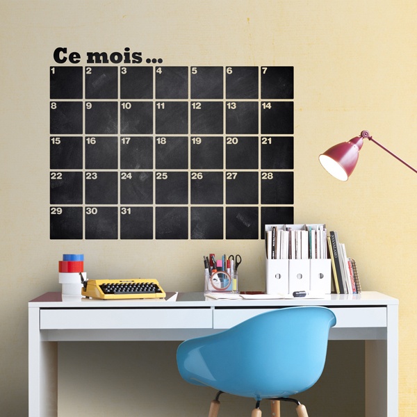 Vinilos Decorativos: Pizarra Calendario Organizador francés