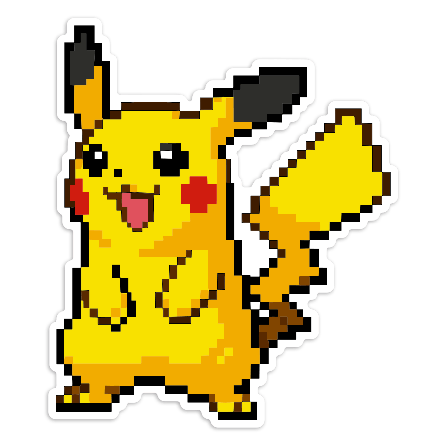 Pegatinas: Pikachu estilo pixel Pokémon