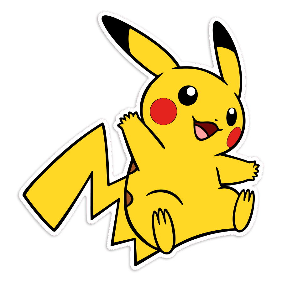 Pegatinas: Pikachu cuerpo completo Pokémon