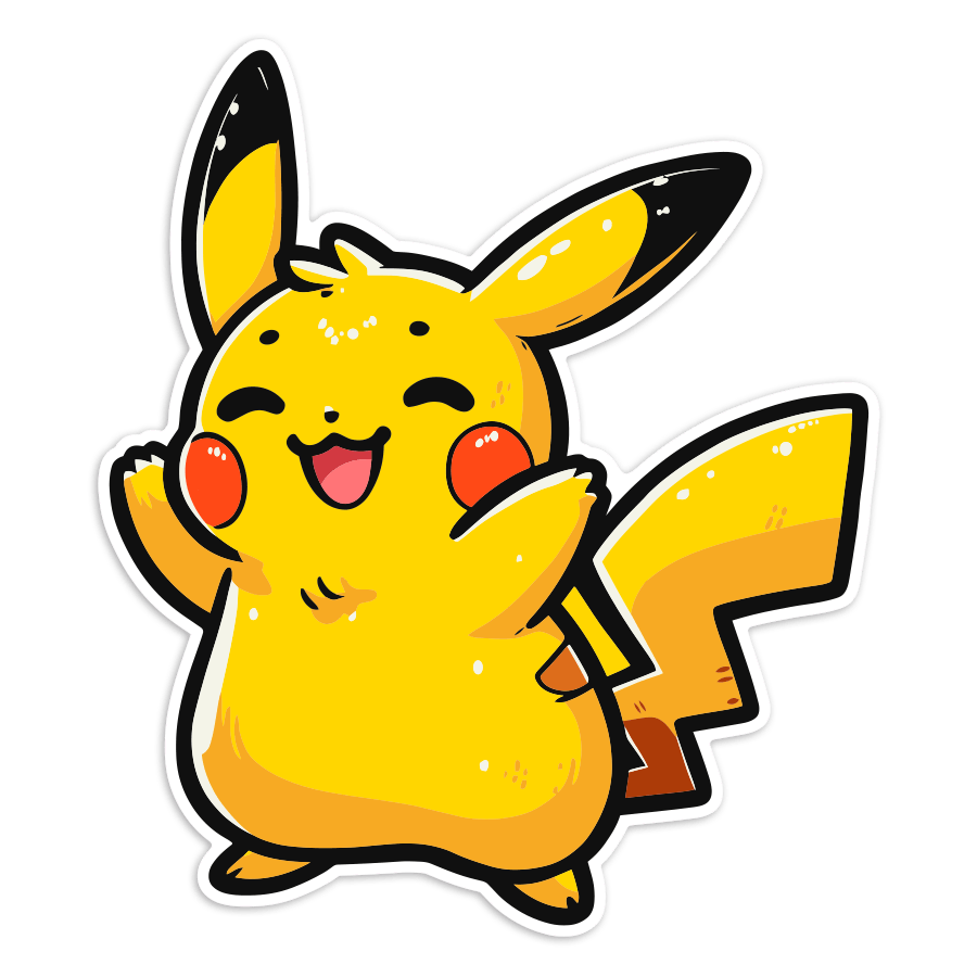 Pegatinas: Pikachu chibi feliz Pokémon