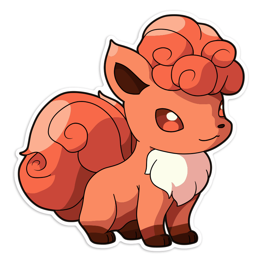 Pegatinas: Vulpix elegante fuego Pokémon