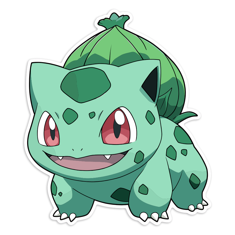 Pegatinas: Bulbasaur listo batalla Pokémon