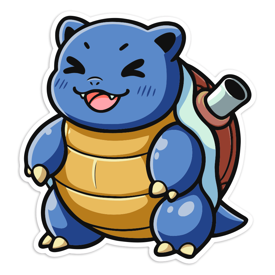 Pegatinas: Blastoise chibi feliz Pokémon