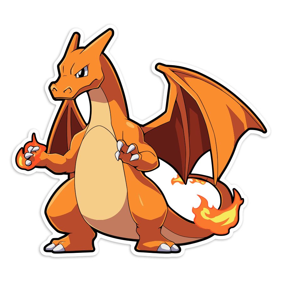 Pegatinas: Pokémon Charizard Fuego