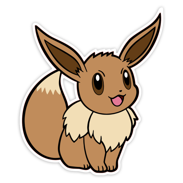 Pegatinas: Eevee Sentado Clásico
