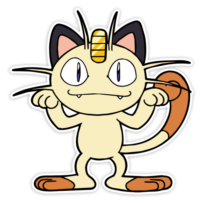 Pegatinas: Meowth Clásico Travieso