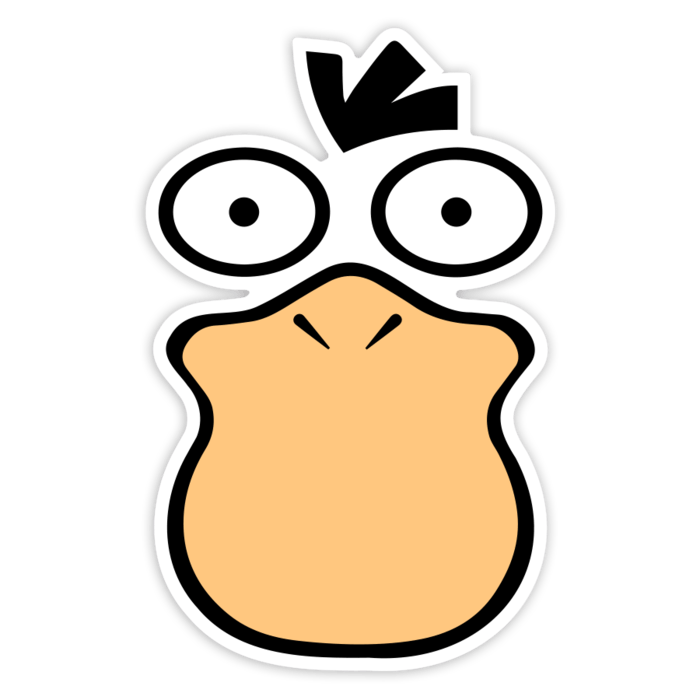 Pegatinas: Psyduck Clásico Cara de Confusión