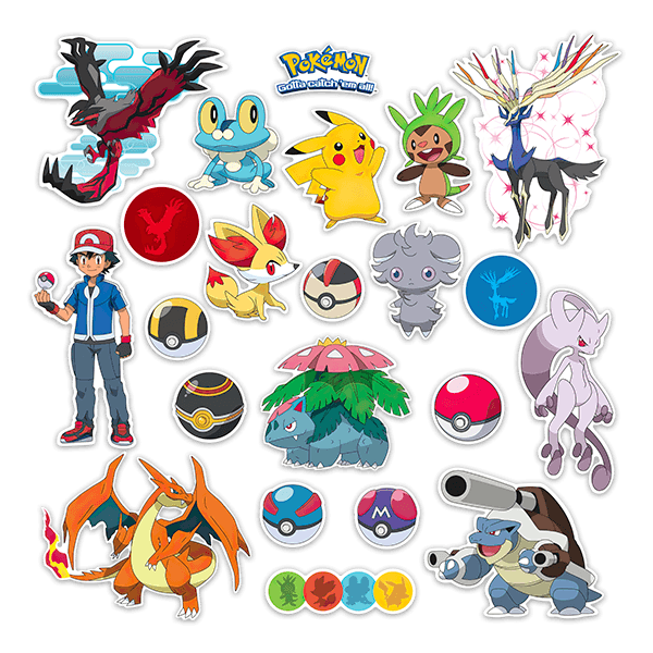 Vinilos Infantiles: Set 22X Personajes Pokémon