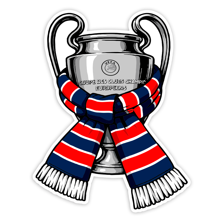 Vinilos Decorativos: Copa Champions League con Bufanda del PSG