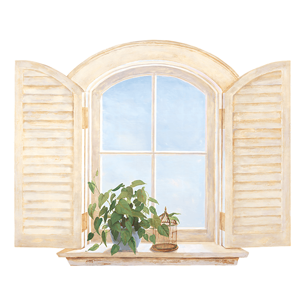 Vinilos Decorativos: Ventana con planta