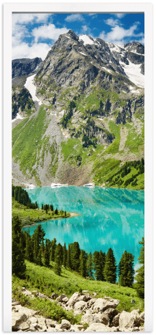 Vinilos Decorativos: Puerta montaña y lago