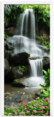 Vinilos Decorativos: Puerta cascada y piedras 2