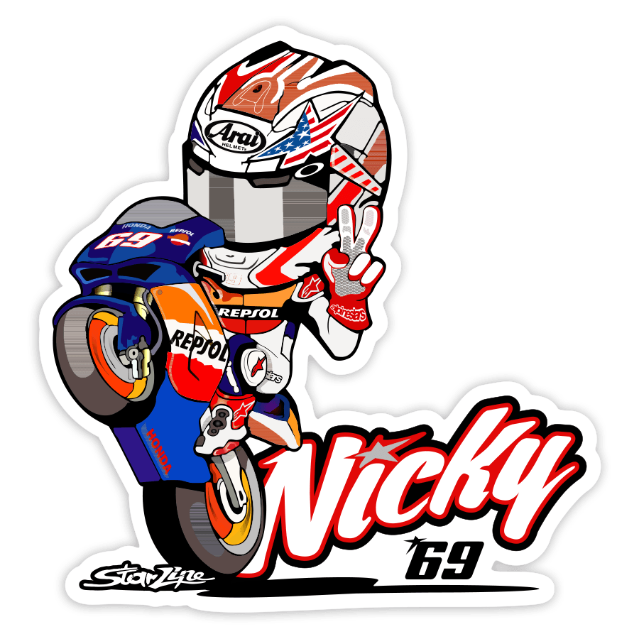 Pegatinas: Nicky 69 MotoGP Nicky Hayden