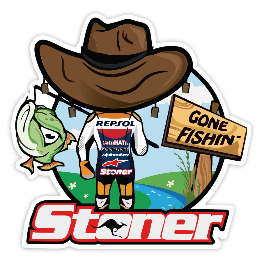 Pegatinas: Stoner MotoGP Gone Fishin