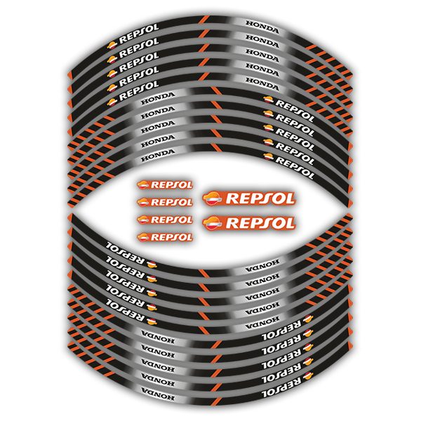 Pegatinas: Bandas llantas Repsol Honda