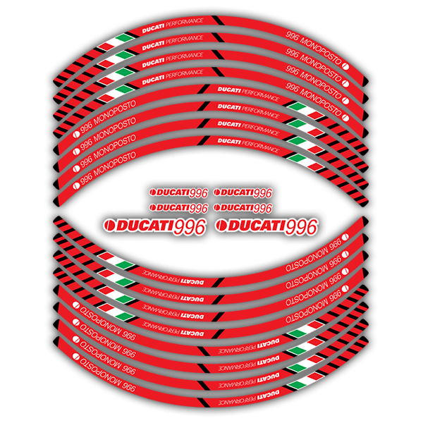 Pegatinas: Kit adhesivo Bandas llantas Ducati 996 Monoposto