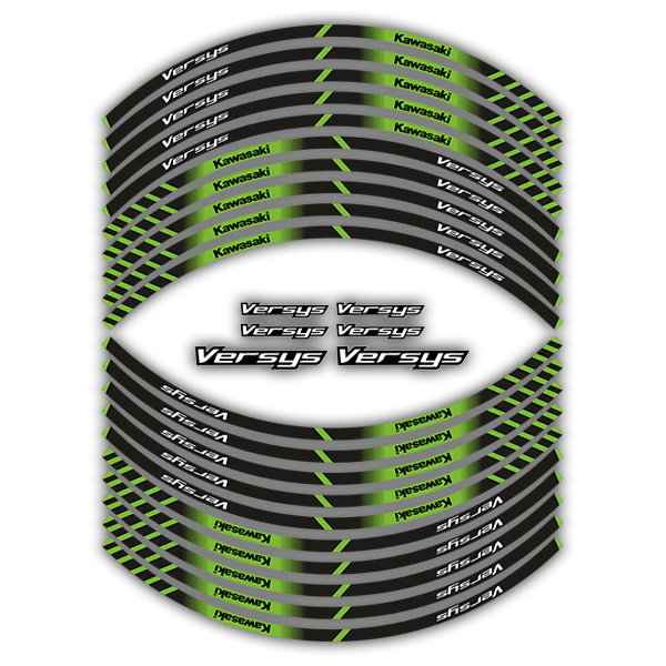 Pegatinas: Kit adhesivo Bandas llantas Kawasaki Versys
