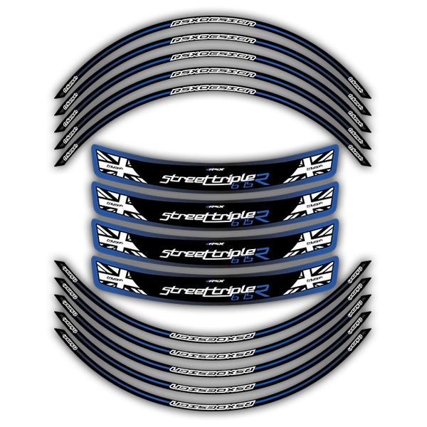 Pegatinas: Bandas llantas Triumph RSX-Blue