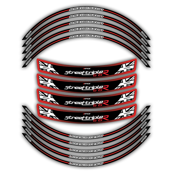 Pegatinas: Bandas llantas Triumph RSX-Red