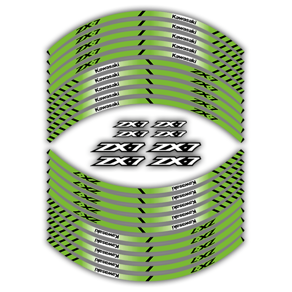Pegatinas: Bandas llantas moto Kawasaki ZX-7