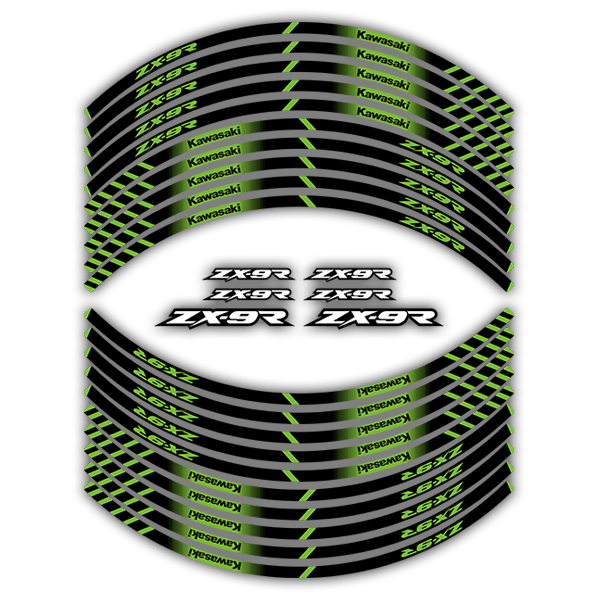 Pegatinas: Bandas llantas moto Kawasaki ZX-9