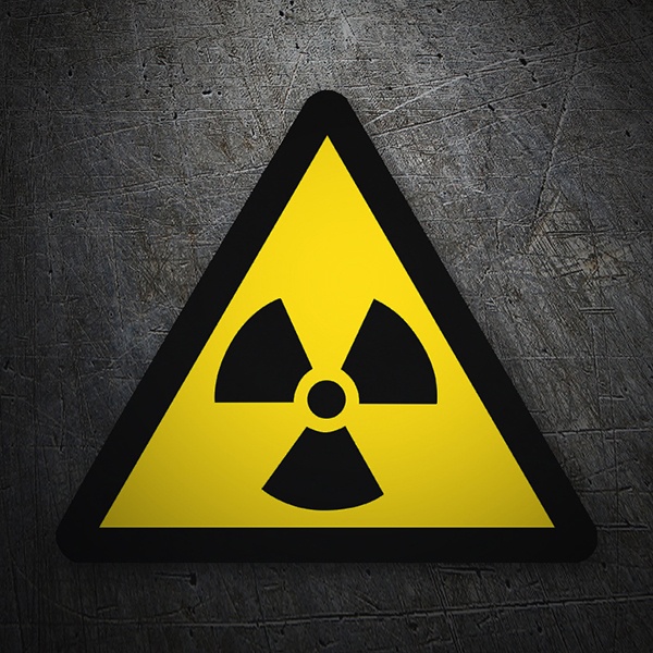 Pegatina de señal de peligro de Radioactividad