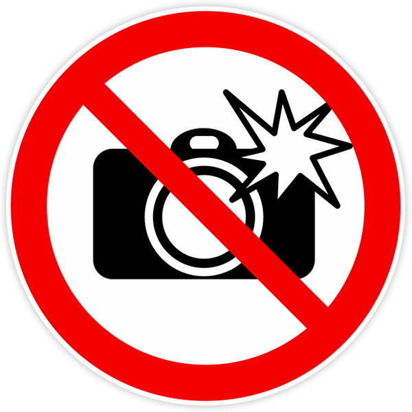 Pegatinas: Prohibido camaras con flash